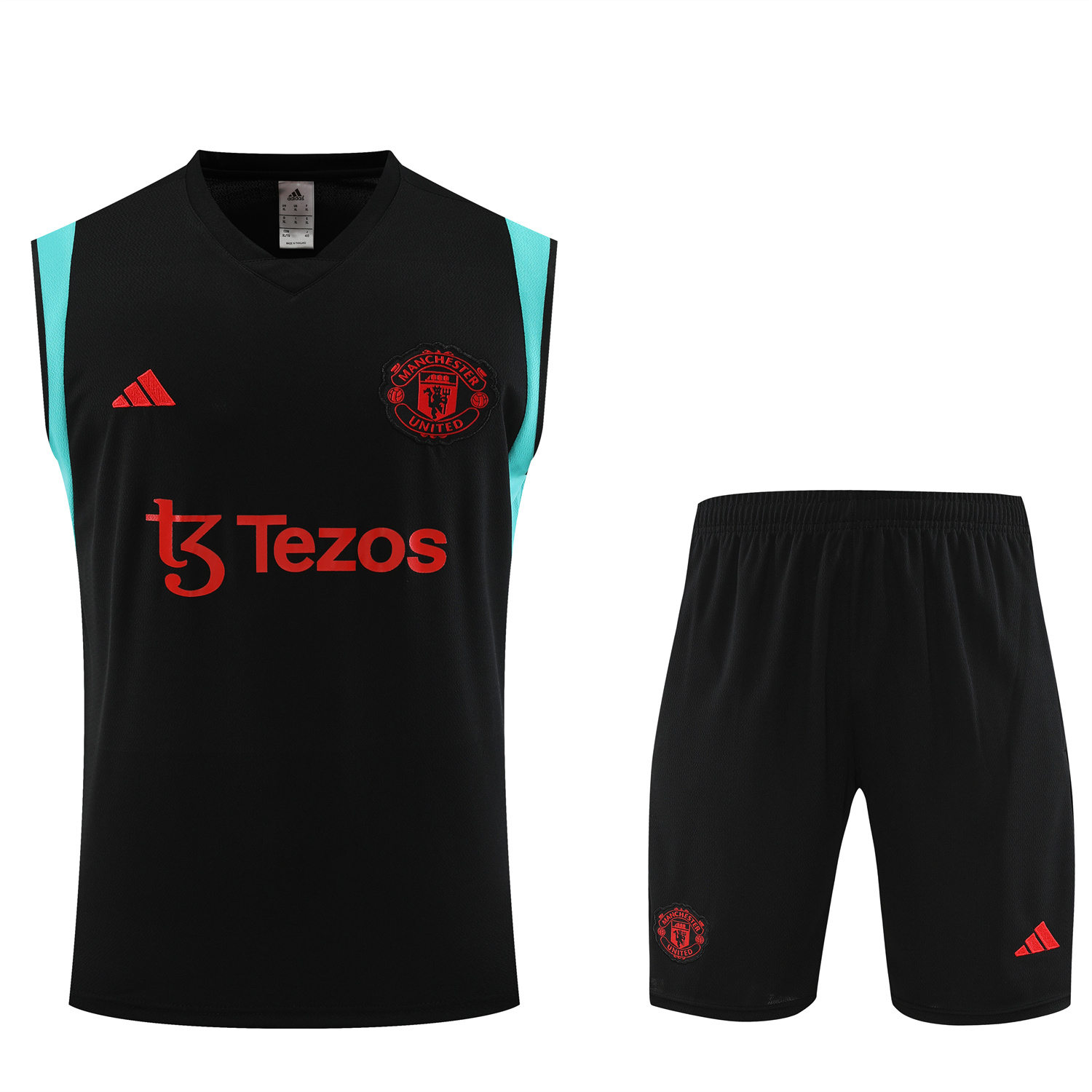 Manchester United 23-24 Black Player Vest Training Set